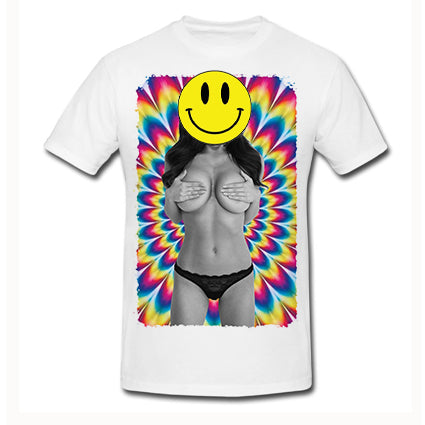Acid Face Trippy Model T Shirt image 0