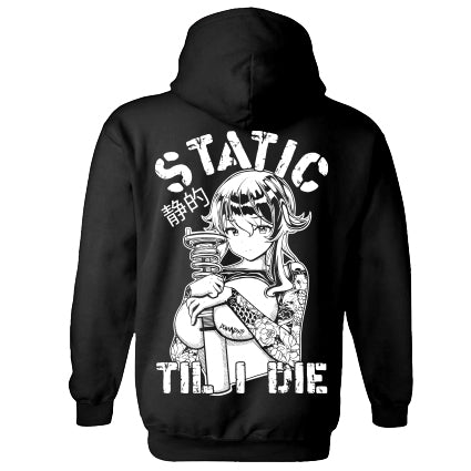 Static Til I Die Anime Hoodie image 0