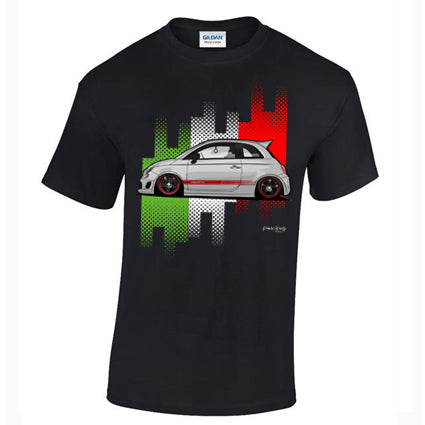 Abarth 500 Italian Flag T Shirt image 0