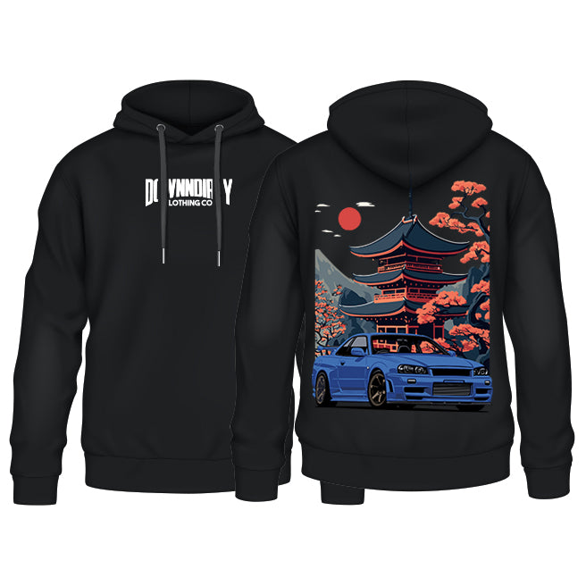 R34 GTR Japanese Village Hoodie image 0