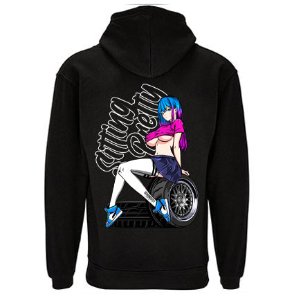 Sitting Pretty Wheel Anime Hoodie image 0