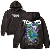 Blue Green Tokyo Koi Hoodie