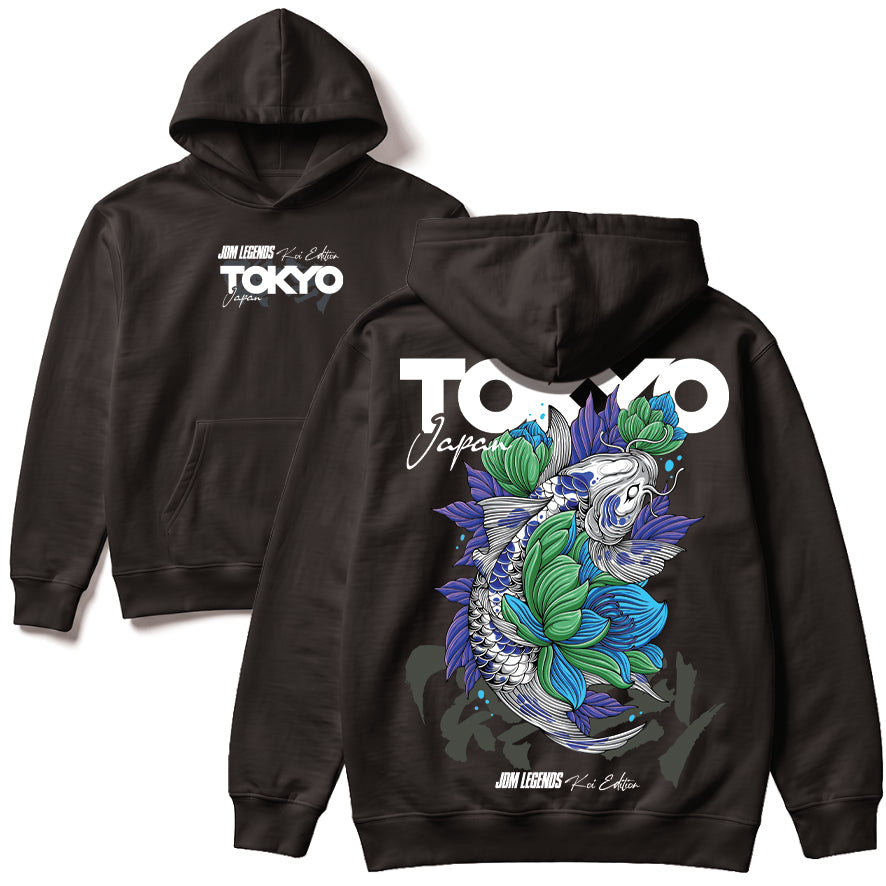 Blue Green Tokyo Koi Hoodie