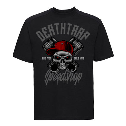 DeathTrap SpeedShop Piston Skull T Shirt image 0