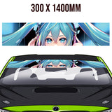 Anime Eyes Pigtails Windowband / Sunstrip