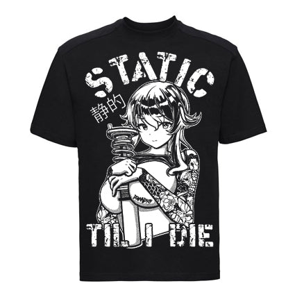 Static Til I Die Anime T Shirt image 0