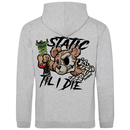 Static Til I Die Bear Hoodie image 0
