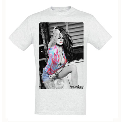 911 & Busty Model T Shirt image 0